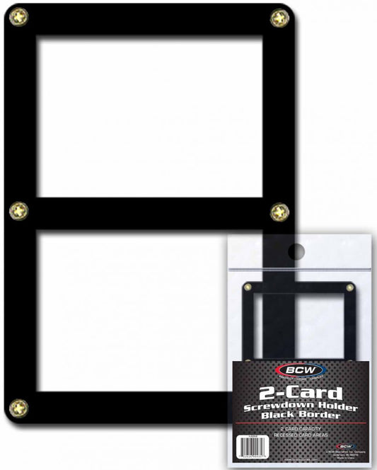 BCW Screwdown Holder Double Card Black Border - Cleric's Crypt