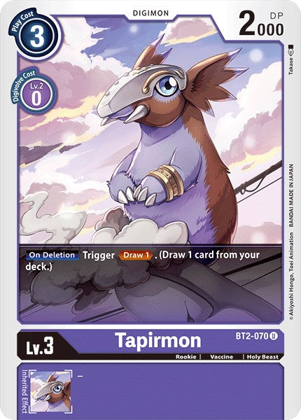 Tapirmon [BT01-03A - BT2-070 U]