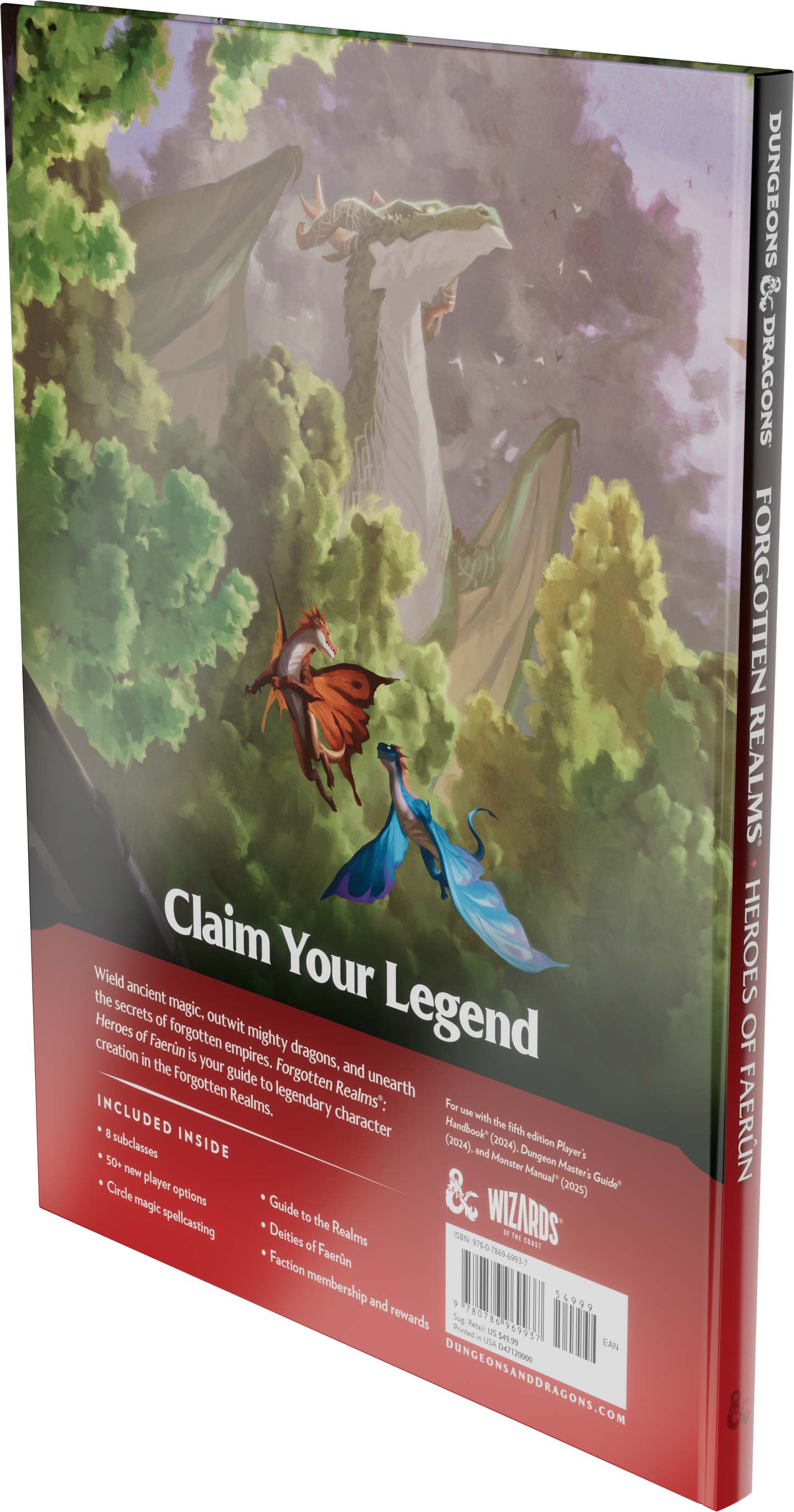 D&D Dungeons & Dragons Forgotten Realms Heroes of Faerun Player Expansion Hardcover