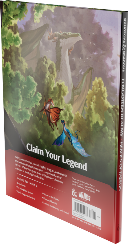 D&D Dungeons & Dragons Forgotten Realms Heroes of Faerun Player Expansion Hardcover